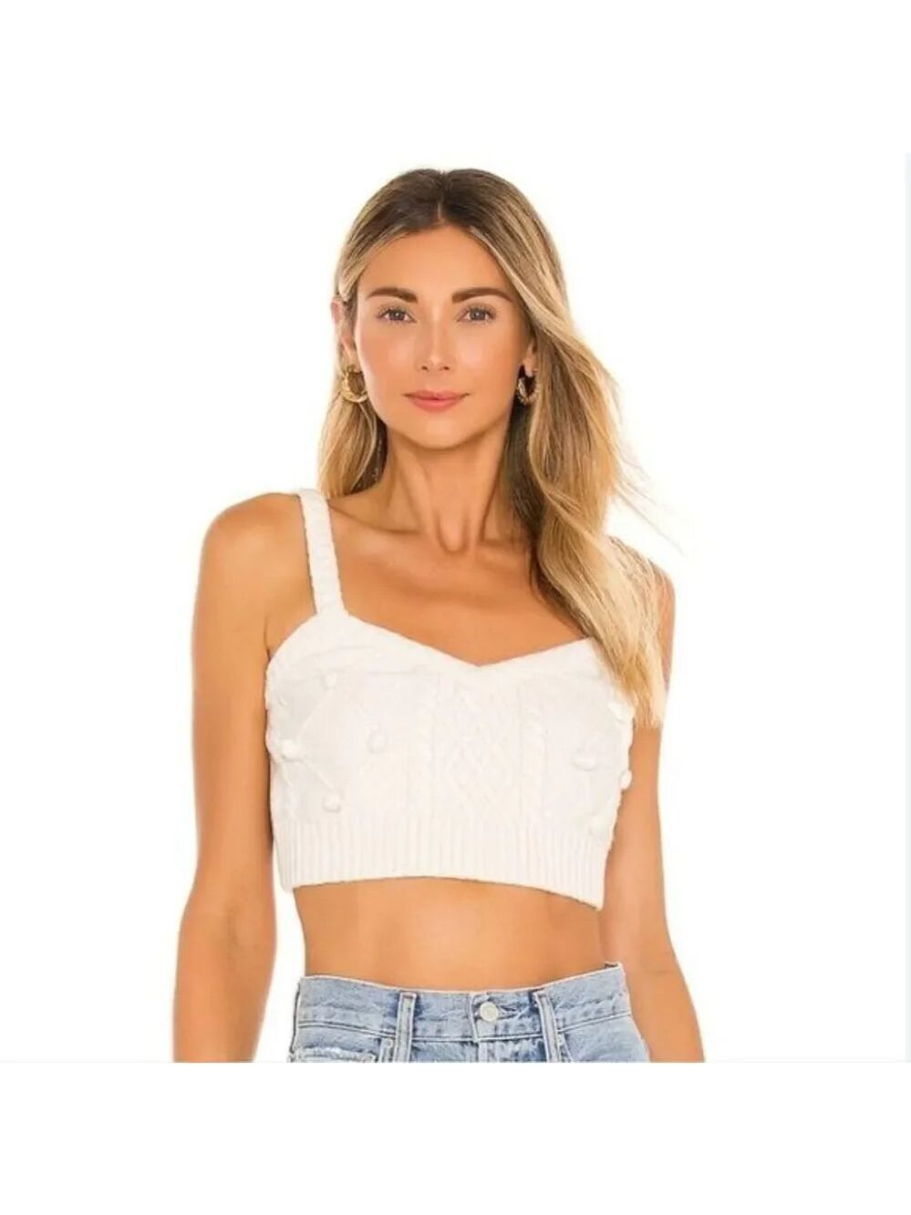 FOR LOVE & Lemons Florentina Sweater Tank Top Cream